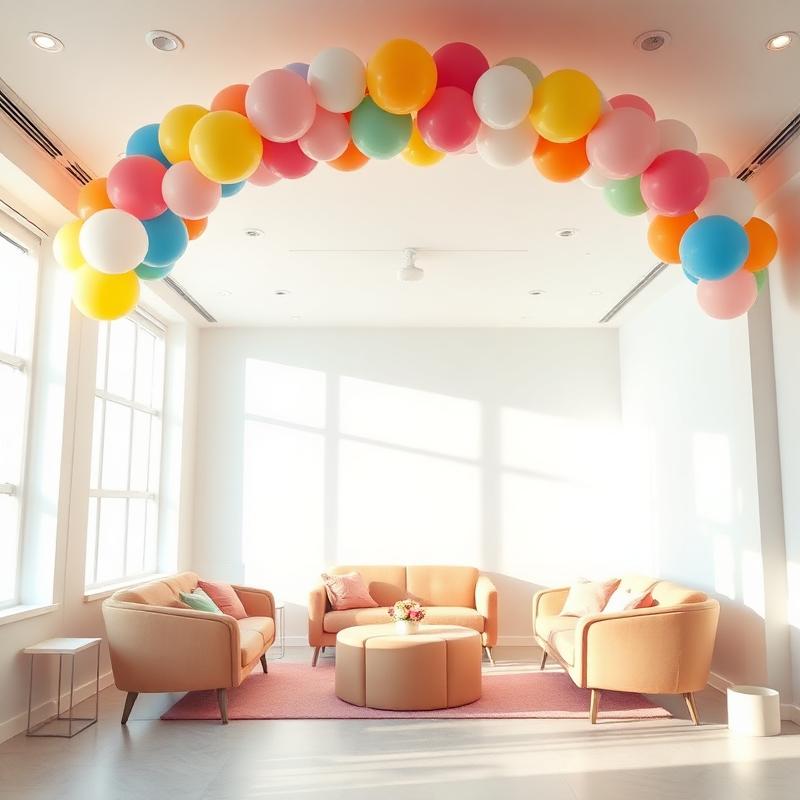 派對房間氣球佈置 - 色彩繽紛的氣球裝飾營造歡樂氣氛